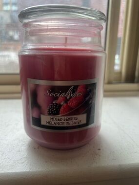 Mixed Berries Scented Pink Candle